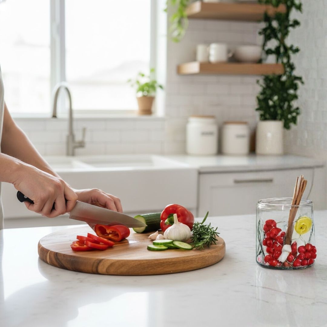 Round Hole Cutting Board for Sustainable Cooking